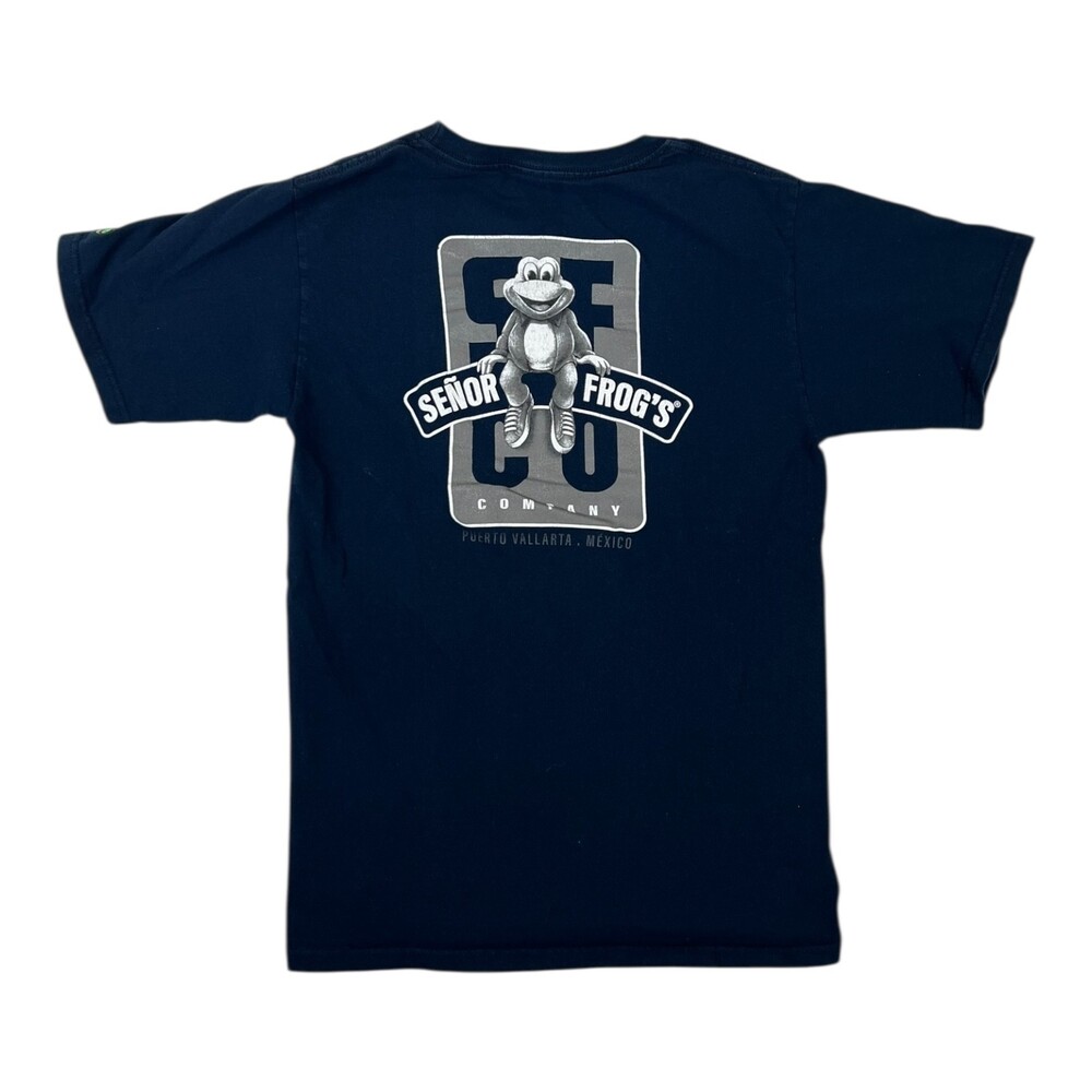 Vintage Senor Frogs Puerto Vallarta  T-Shirt Size Small Blue